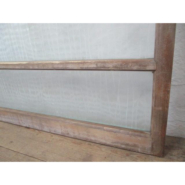 タN964◇【H77cm×W88cm】×2枚◇昭和レトロなデザインガラスの古い木枠
