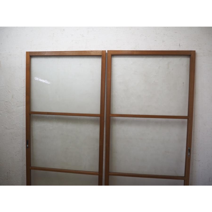 タO0480◇【H178cm×W86,5cm】×2枚◇昭和レトロなデザインガラス入りの