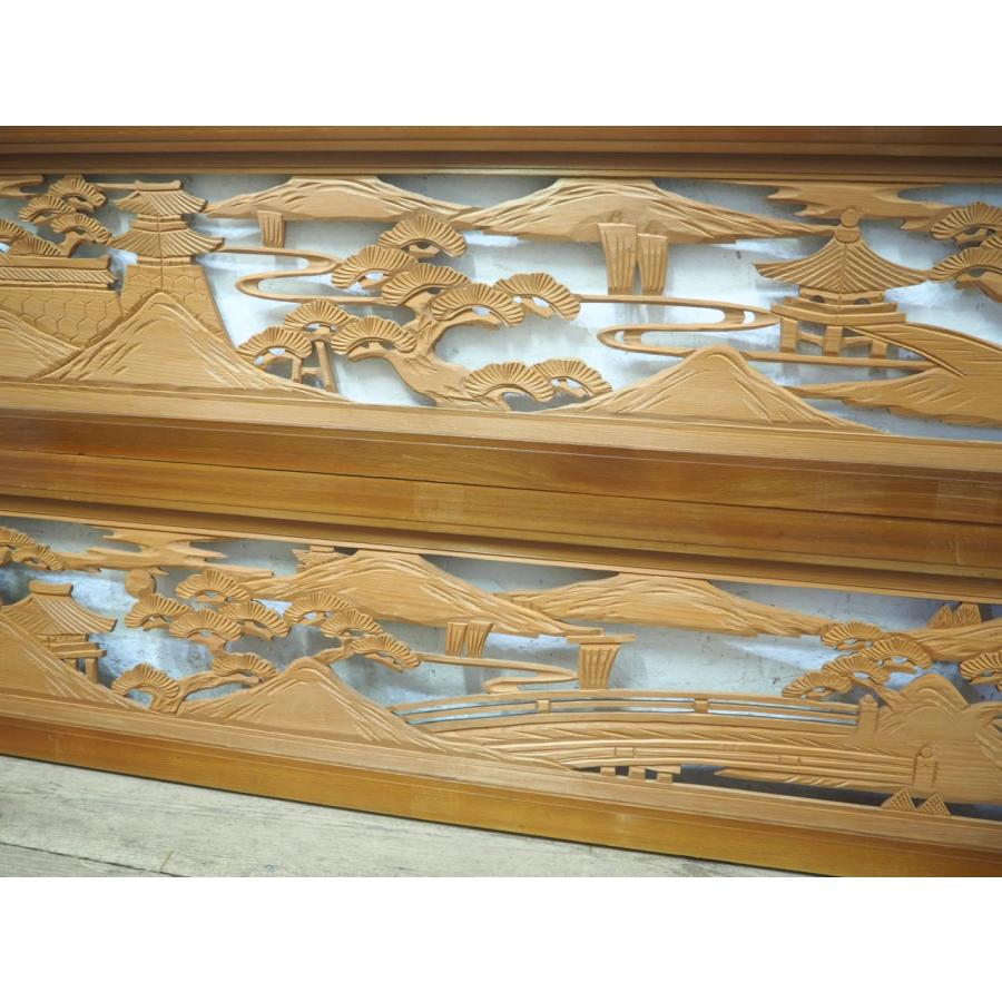 タO0530◇◇×2枚◇アンティーク◇素敵な彫刻デザインのレトロな欄間