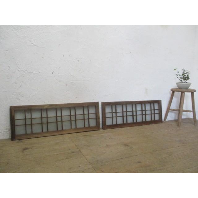 ユo251 1 ２枚 昭和レトロな古い木枠ガラス戸