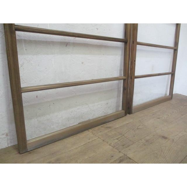 タO644◆(1)×2枚◆素敵なデザインの古い木枠ガラス戸◆建具引き戸サッシレトロアンティークK笹1