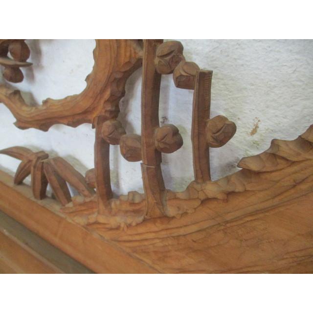 タO724◆×2枚◆分厚い彫刻のレトロな古い木製欄間◆建具 古民家 町屋 書院戸 アンティークK笹1 - 9