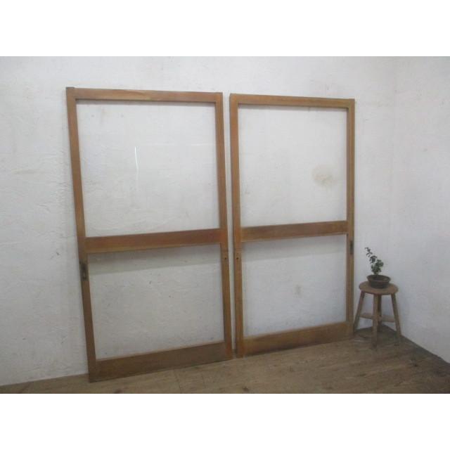 新発売の タo3 3 H178 5cm W93 5cm 2枚 ビンテージ 大きなガラスの古い木枠引き戸 建具玄関サッシ建材l下 50 Off Johnydar Com