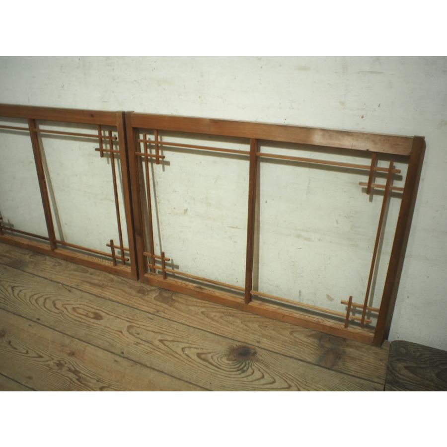 アンティーク　建具窓　2枚セット タP0040◇【H62cm×W86cm】×2枚◇アンティーク◇素敵な組子細工の古い木