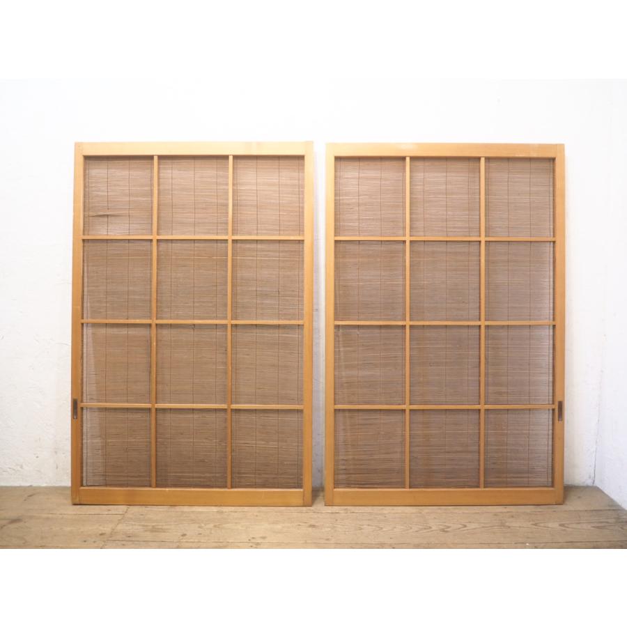 【オンラインショップ】 タP0583◇【H131,5cm×W86,5cm】×2枚◇希少サイズのレトロな簾戸 建具