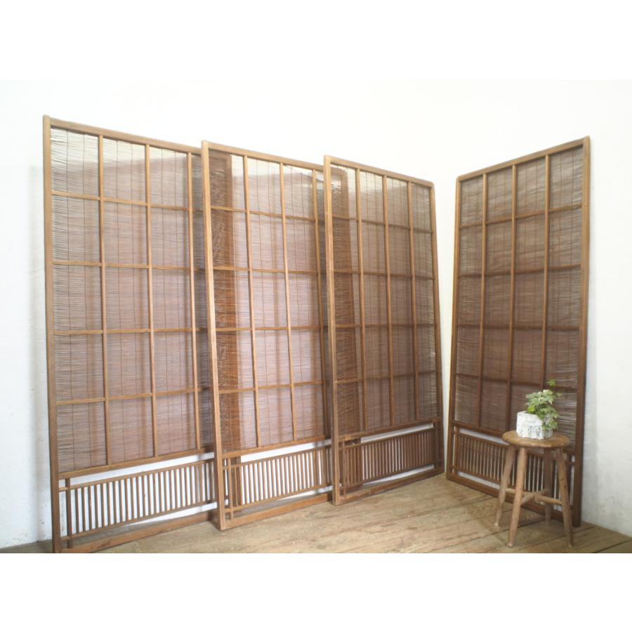 タR0370◇【H174cm×W87cm】×4枚◇レトロな味わいのある簾戸◇建具