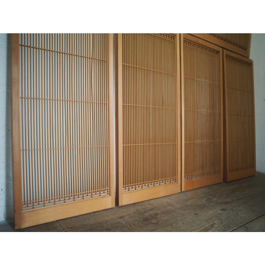 書院障子 書院ガラス戸 5枚組 昭和レトロ ガラス引戸 組子 格子欄間 衝立 書院障子 建具