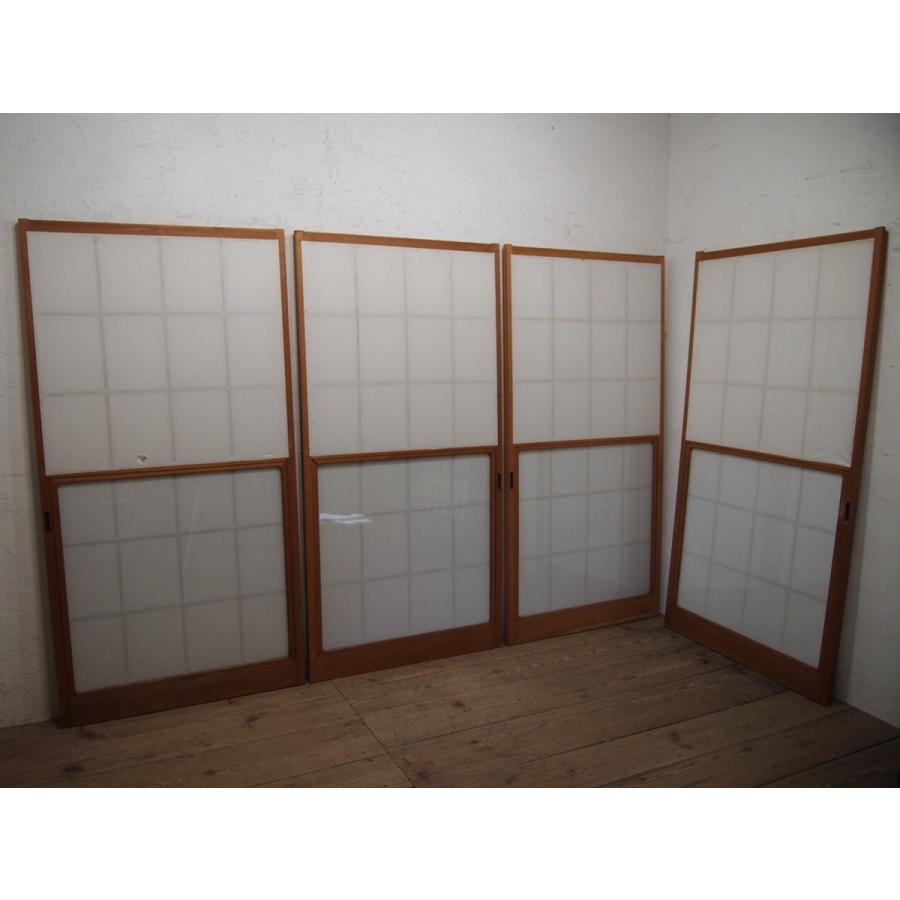 タR207◇【H177cm×W89cm】×4枚◇状態の良いレトロな雪見障子戸◇建具