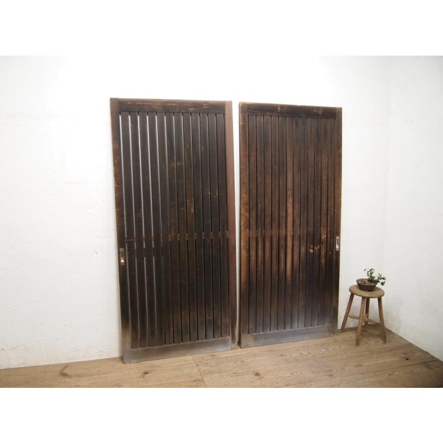 55 以上節約 タ荷r361 H187 5cm W86 5cm 2枚 格子デザインの大きな古い木製引き戸 建具玄関戸門扉古民家お屋敷レトロm ヤd 下 お気にいる Nicmosul Org
