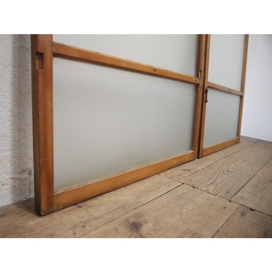 発売モデル タR440 2 ×2枚 昭和レトロな古い木枠ガラス戸 建具引き戸