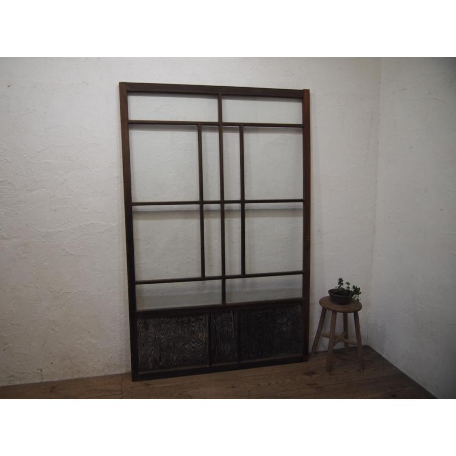 タR503◆(3)◆アンティーク◆ゆらゆらガラスの大きな古い木製引き戸◆建具 波ガラス戸 レトロM下