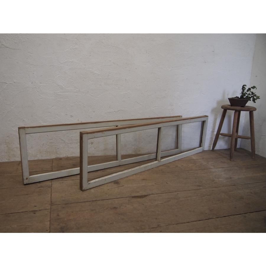 タR638◆(8)×2枚◆可愛いペンキの古い木枠ガラス戸◆建具小窓欄間レトロビンテージK笹1