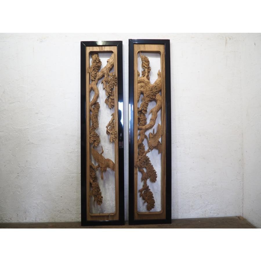 タS0238◇【H39cm×W169(171,5)cm】×2枚◇厚み5,5cm◇重厚な木彫り