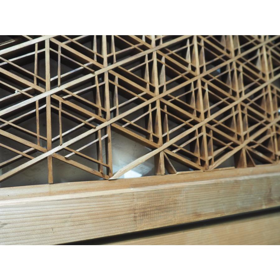 タS0962◇3枚セット◇素敵な組子細工の古い書院戸◇建具 引き戸 障子戸