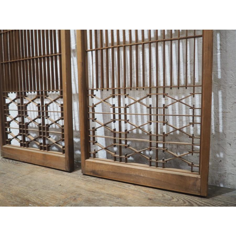 タS0962◇3枚セット◇素敵な組子細工の古い書院戸◇建具 引き戸 障子戸