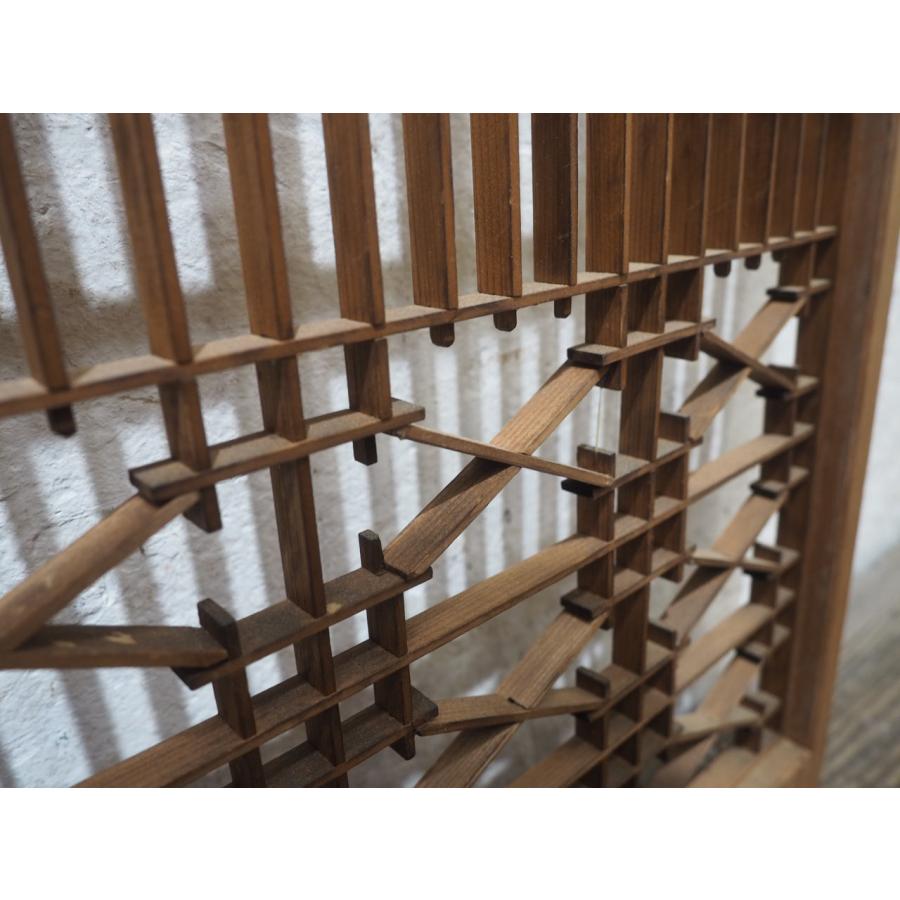 タS0962◇3枚セット◇素敵な組子細工の古い書院戸◇建具 引き戸 障子戸