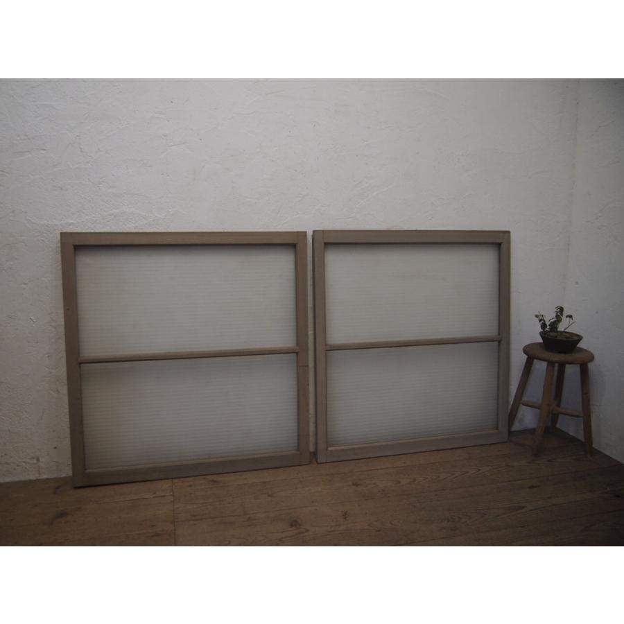 タS331◆(1)×2枚◆ペンキの剥げた古い木枠ガラス戸◆建具引き戸サッシレトロアンティークK笹1