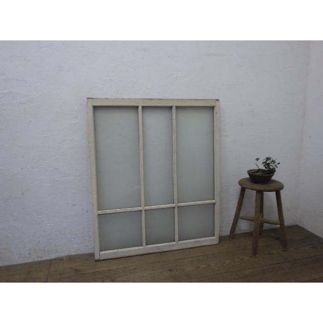 タS785◆即決◆◆可愛い白ペンキの古い木枠ガラス戸◆建具サッシ小窓リノベーションレトロアンティークシャビーK笹1