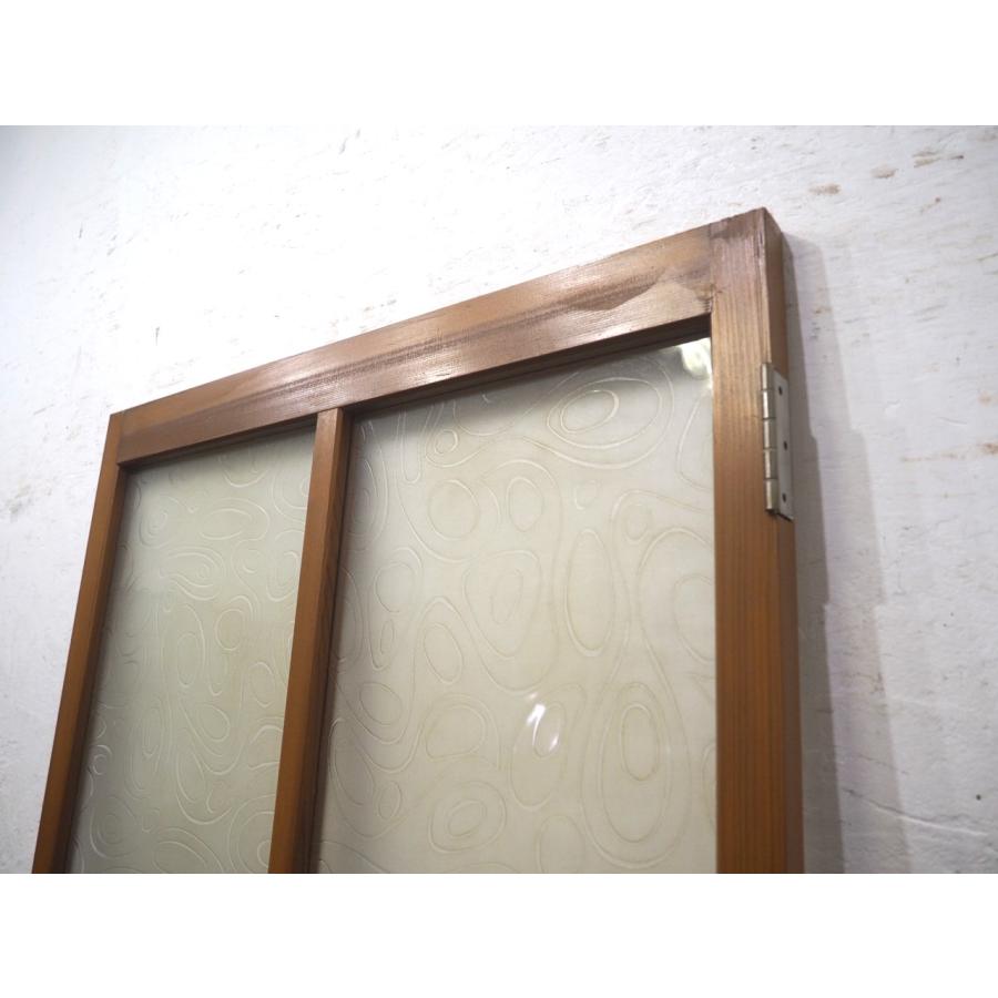 戸、扉、建具、ヴィンテージガラス使用！① タT0468◇【H179,5cm×W79cm】◇可愛いデザインガラスの古い木枠ドア