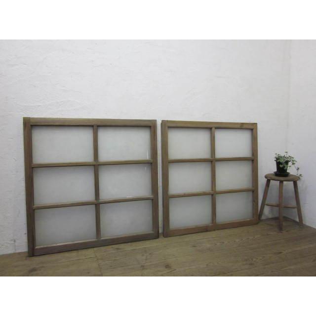 タT772◆×2枚◆アンティーク◆味わいのある古い木枠ガラス戸◆建具引き戸窓ガラスサッシ古民家K笹1