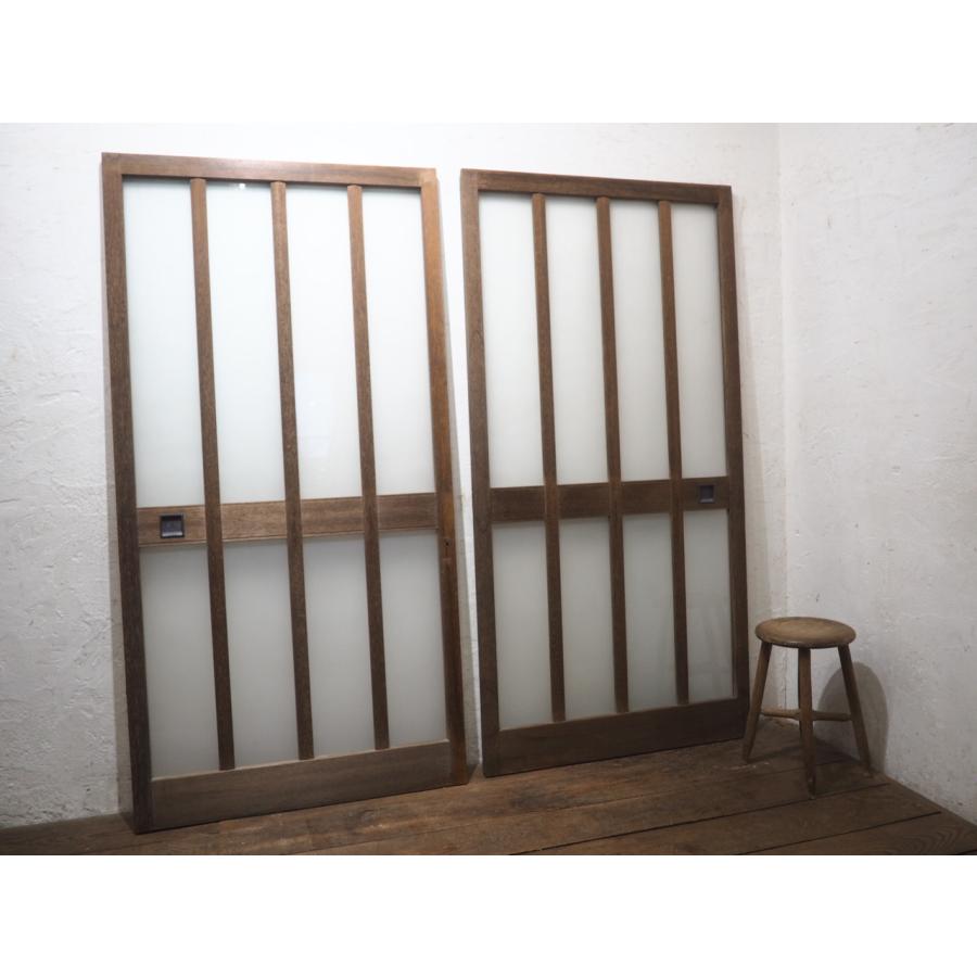 タU0785◇【H176cm×W89cm】×2枚◇昭和レトロ◇しっかりとした古い木枠