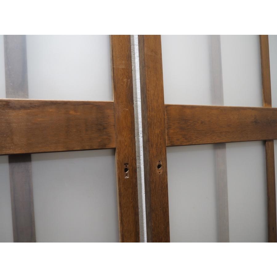 引き戸　2枚セット　室内使用品 昭和板型ガラス　木枠付き　飾り桟 タU0785◇【H176cm×W89cm】×2枚◇昭和レトロ◇しっかりとした古い木枠