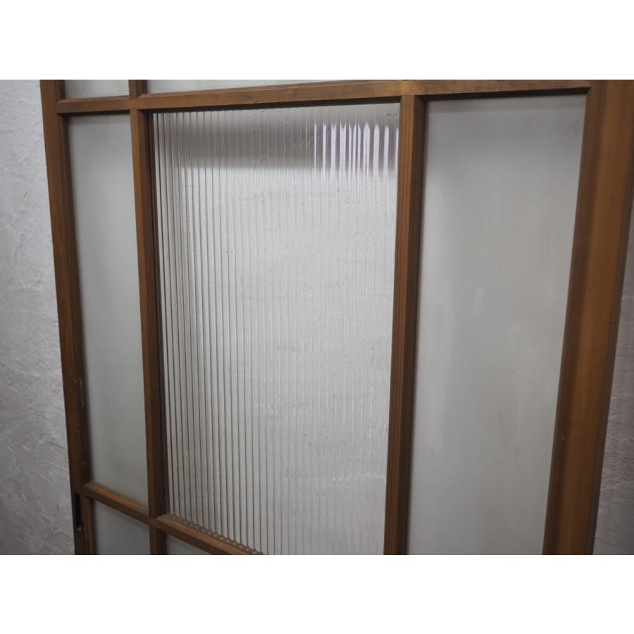 タU0853◇【H178cm×W85cm】◇モールガラス入りのレトロな古い木製