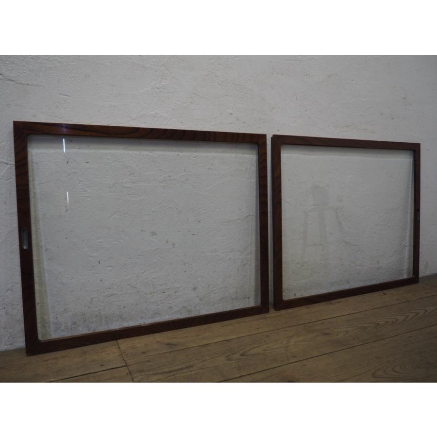 ユU620◇【H67cm×W83cm】×2枚◇高級な面取りガラスの古い木枠 ユU620◇【H67cm×W83cm】×2枚◇高級な面取りガラスの古い木枠