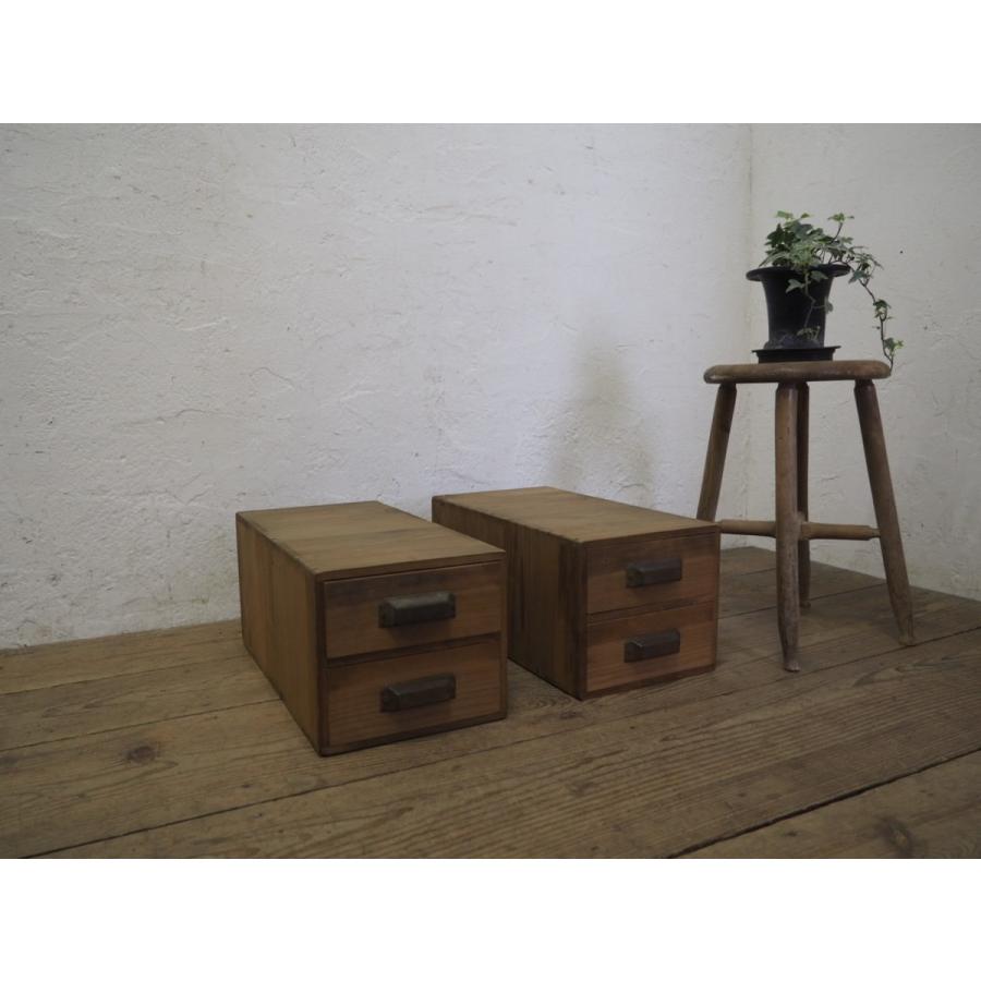 ユU969◆2個セット◆レトロな味わいの古い木製小引き出し◆収納ケースチェスト小物入れ天然生活古家具古道具ビンテージA笹4  :u969-YK-A-4:secondhand012 - 通販 - Yahoo!ショッピング