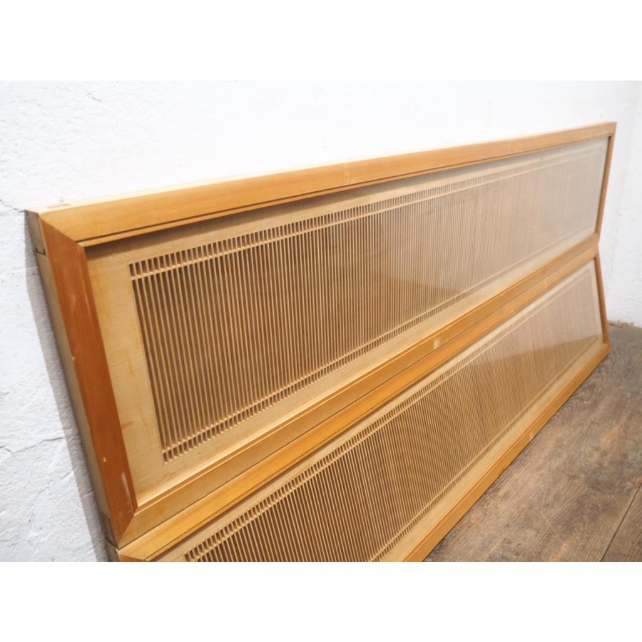 タZ0579◇×2枚◇組子細工のレトロな古い木製欄間