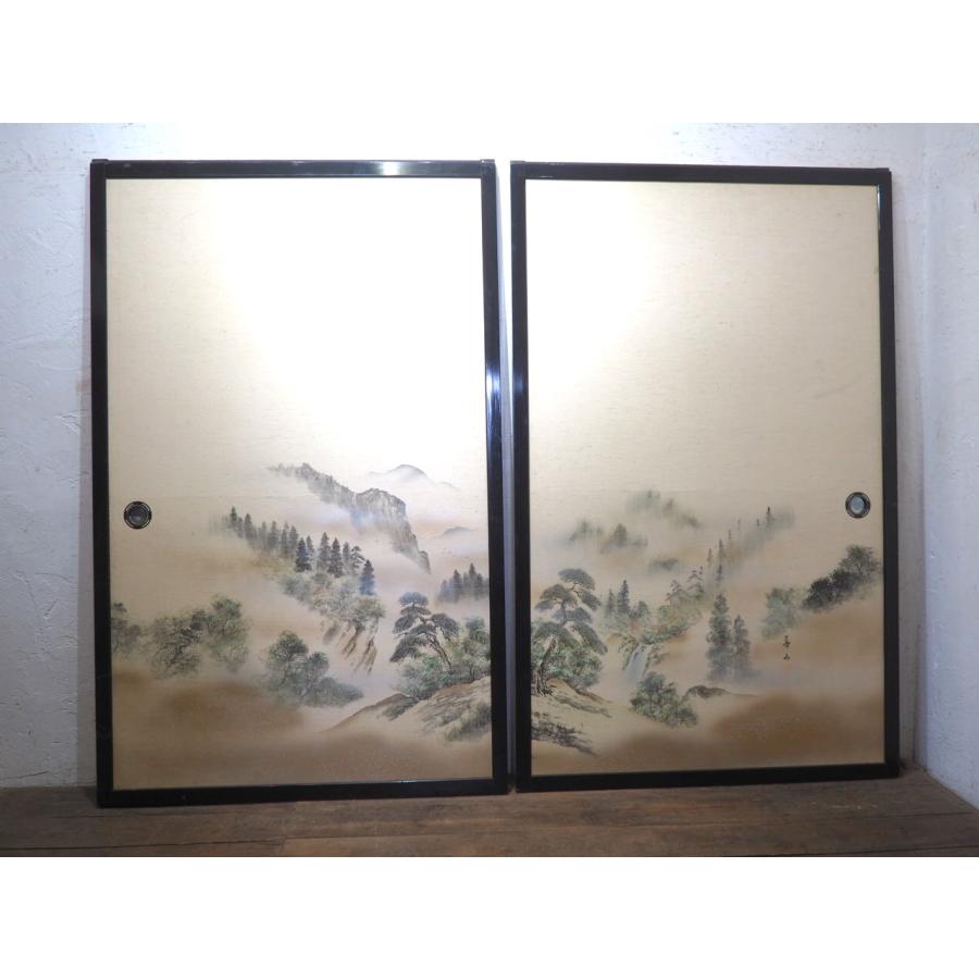 タV0076◇【H177cm×W111,5cm】×2枚◇横幅の大きいレトロな両面襖◇古