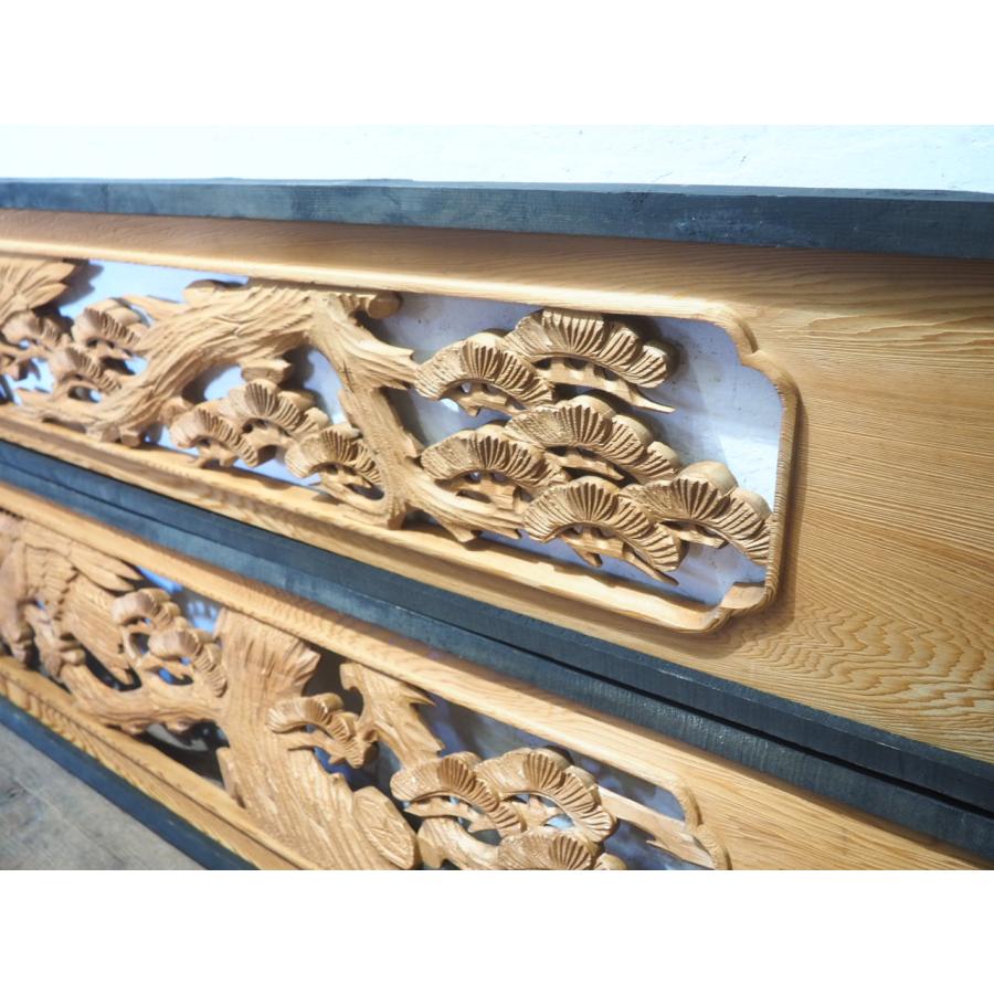 タV0093◇【H33cm×W185cm】×2枚◇アンティーク◇分厚い木彫りデザイン