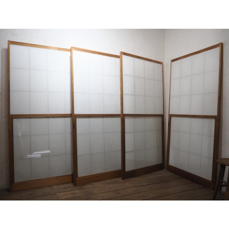 タV0327◇(2)【H177cm×W90cm】×4枚◇状態の良いレトロな雪見障子戸 