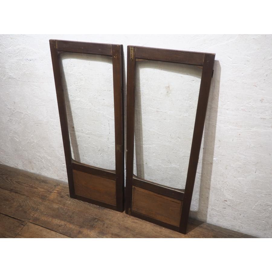 タV0542◇【H99cm×W38cm】×2枚◇アンティーク◇観音開きの古い木枠