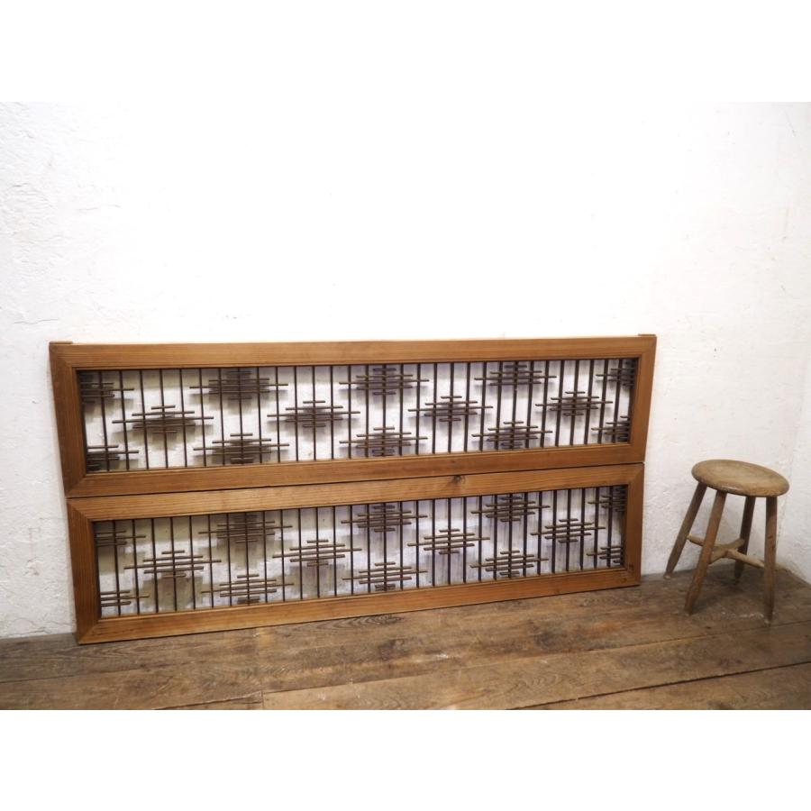 タV0549◇【H40cm×W170,5cm】×2枚◇シンプルな組子細工のレトロな欄間