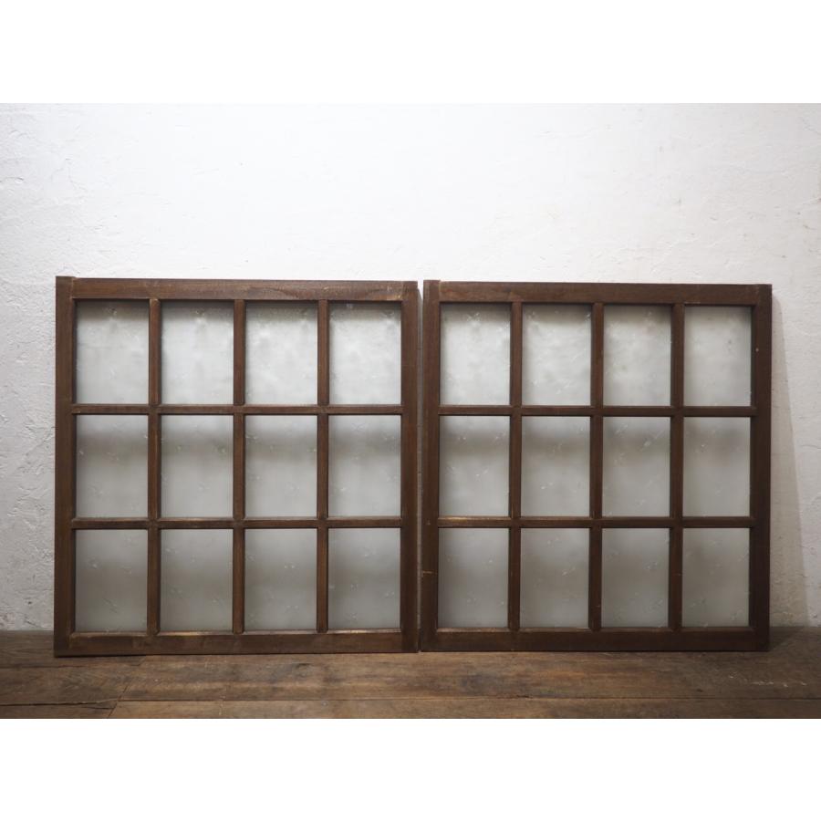 タV0556◇【H92cm×W88cm】×2枚◇丈夫なラワンフレームの古い木枠引き戸