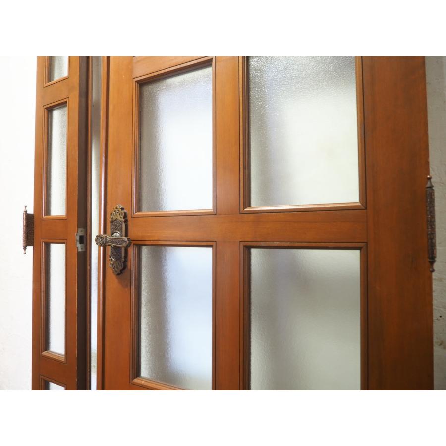 値下げしました ガラス扉付き木製古家具 タT119◇(3)【H69,5cm×W78cm】◇アンティーク◇味わいのある古い木枠