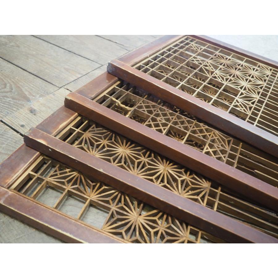 タV0713◇【H111,5cm×W36,2cm】×4枚◇組子細工のレトロな書院戸◇建具