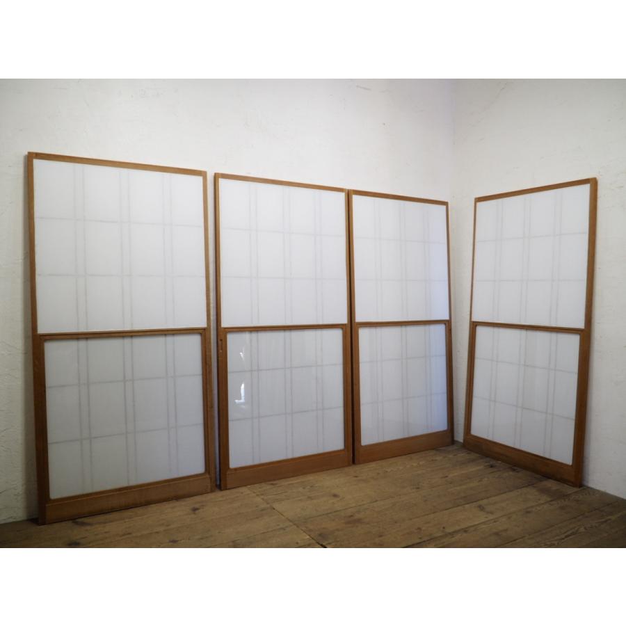 超貴重な 雪見障子 昭和初期の物 ５枚 木製障子 超貴重な 雪見障子 昭和初期の物 5枚 木製障子 雪見障子 5