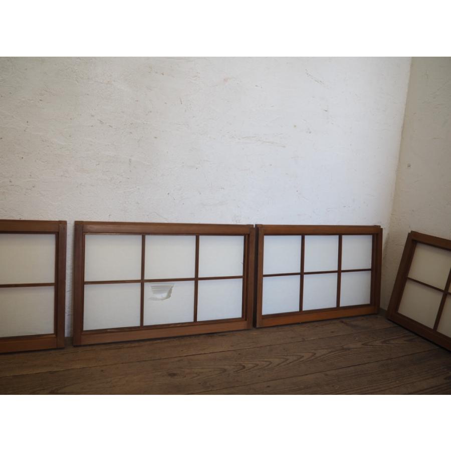 中古 ユV488 ×4枚 シンプルなデザインの小振りな古い障子戸 建具引き戸