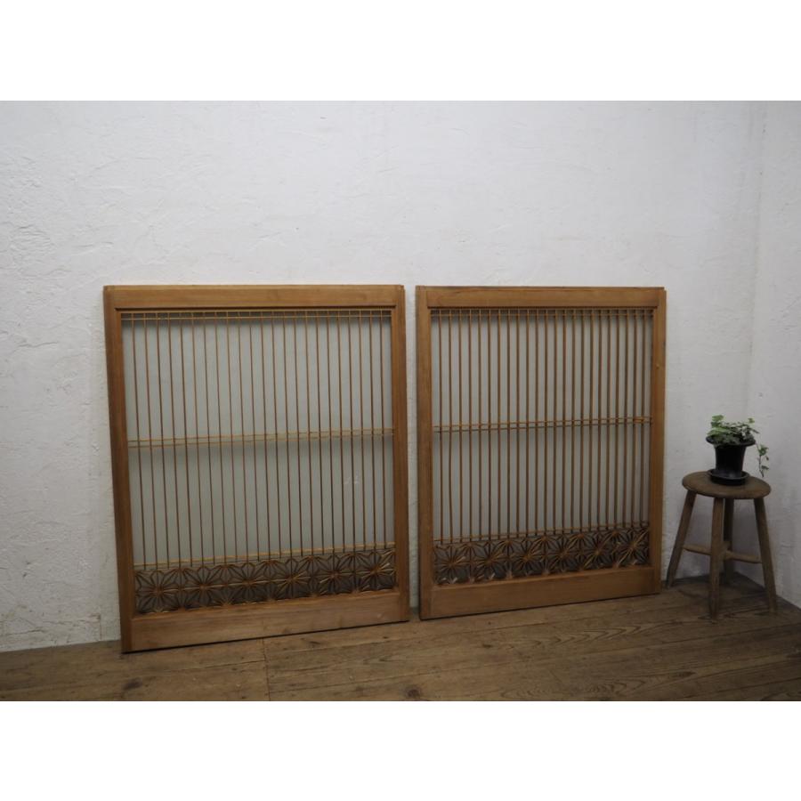 タv664 H107cm W87cm 2枚 素敵な組子細工のレトロな古い木枠ガラス戸 建具書引き戸院戸引き戸和室内装リフォームアンティークk笹1 その他板戸 障子 Varzeagrande Eadinteligenciaedu Com Br