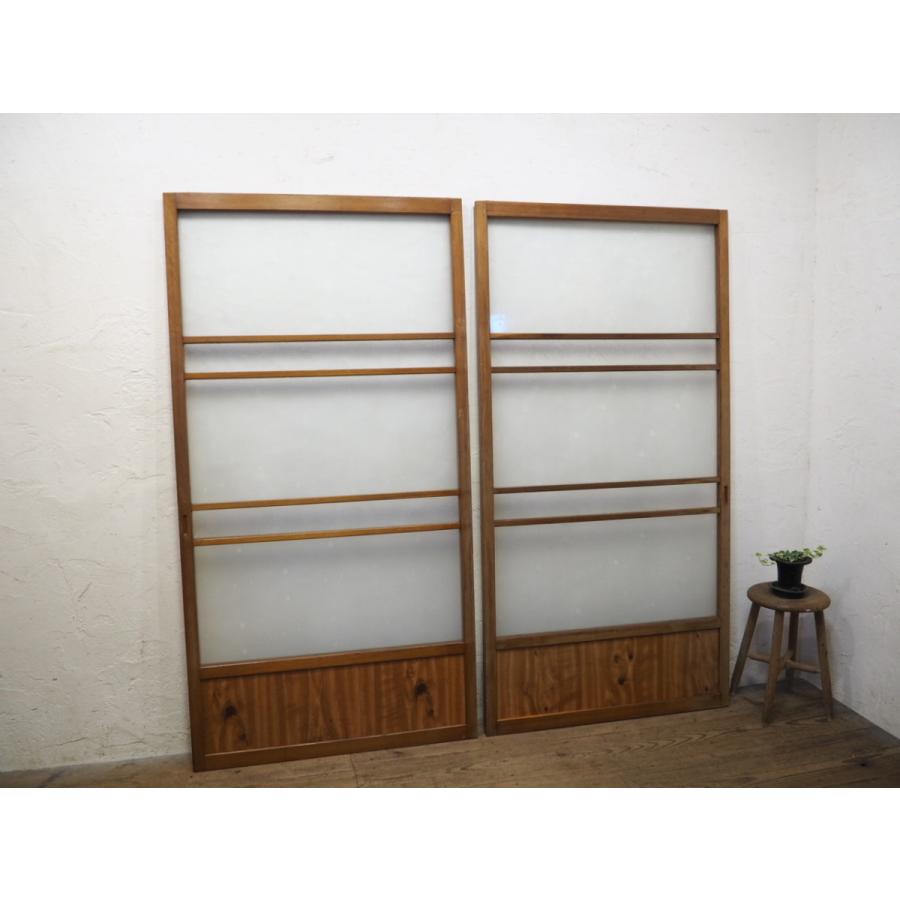 豪華 タw0233 H176cm W90 5cm 2枚 昭和レトロなデザインガラスの古い木製引き戸 建具ガラス戸サッシ古民家再生和室リフォームl下 その他板戸 障子 Coaching Enerlis Fr