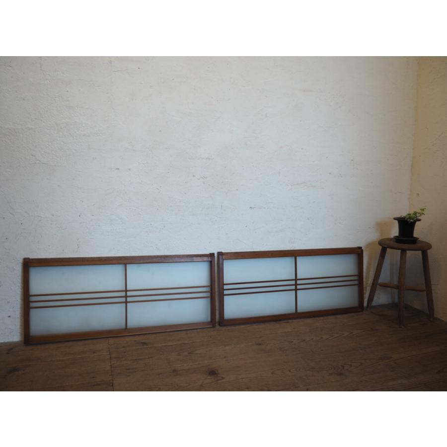 全国宅配無料 ユW0296 1 ×2枚 昭和レトロな古い木枠ガラス戸 建具