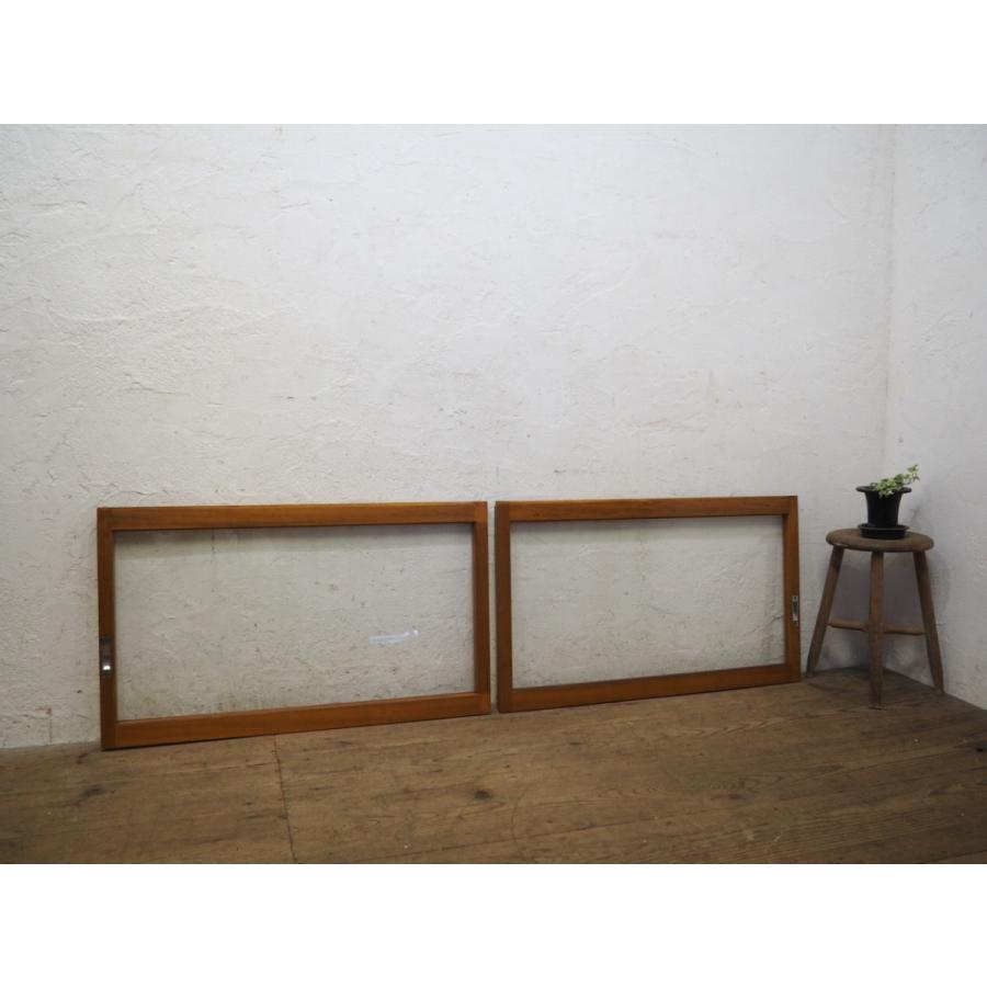 タW0456◆(1)×2枚◆レトロな味わいの古い木枠ガラス戸◆古建具窓ガラス戸サッシ古民家再生中古住宅リフォームK笹1