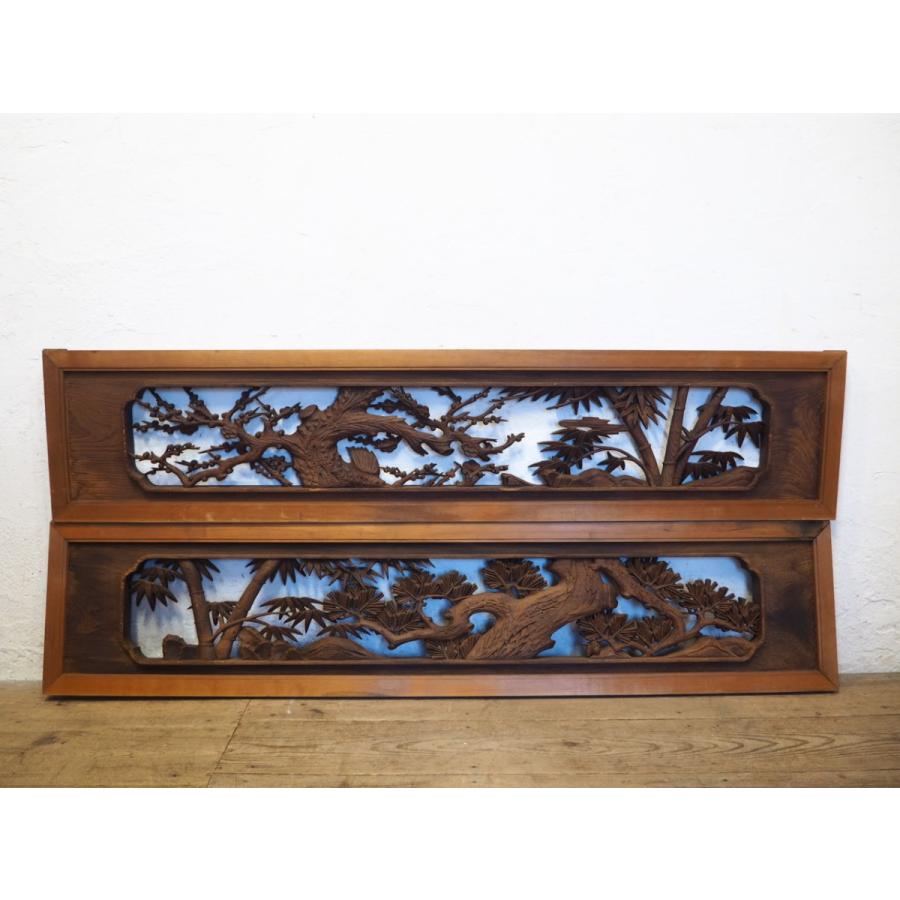 木彫りデザイン　木製欄間　建具 明り取り古民家 オブジェ レトロ アンティーク2 木彫りデザイン 木製欄間 建具 明り取り古民家 オブジェ レトロ