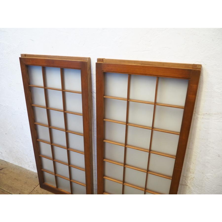 ユW0749【H92cm×W42,5cm】×2枚◇格子デザインのレトロな古い木枠 ユW0749【H92cm×W42,5cm】×2枚◇格子デザインのレトロな古い木枠
