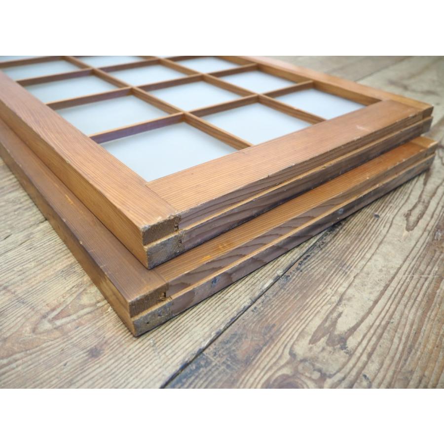 ユW0749【H92cm×W42,5cm】×2枚◇格子デザインのレトロな古い木枠 ユW0749【H92cm×W42,5cm】×2枚◇格子デザインのレトロな古い木枠