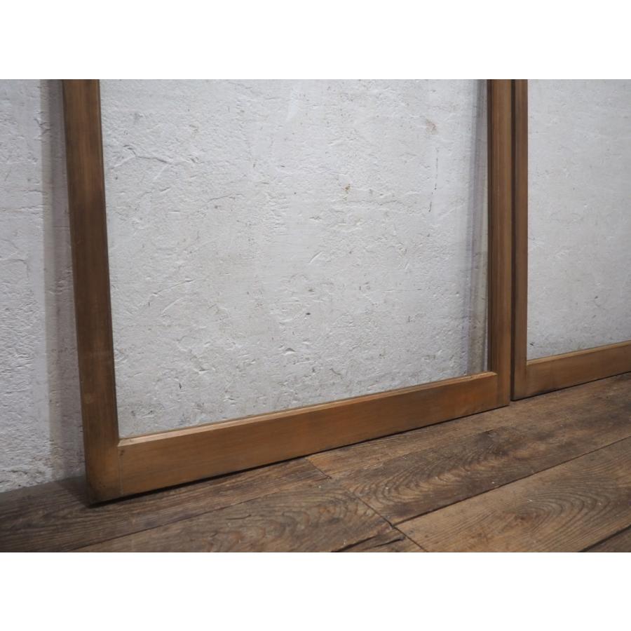 古建具 木製 窓枠 4枚セット レトロ 昭和 ガラス戸 骨董　アンティーク タW1804◇【H106,5cm×W90cm】×2枚◇ビンテージ◇レトロな古い木枠