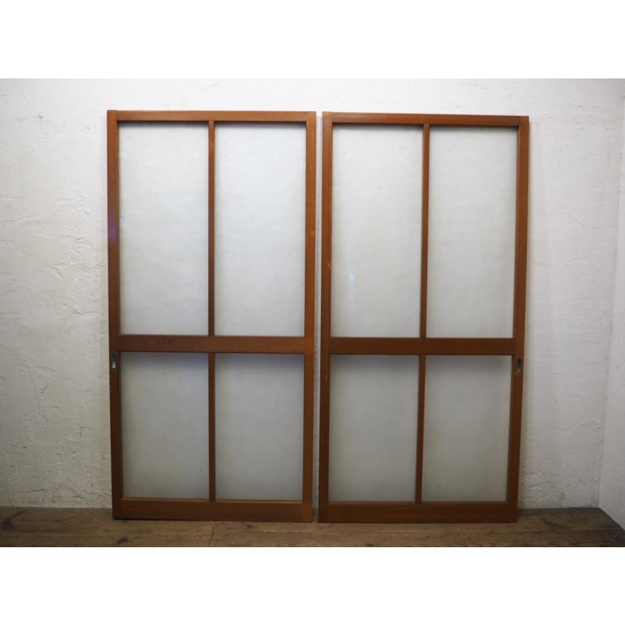 タX0299◇【H176,5cm×W88cm】×2枚◇素敵なデザインガラスの古い タX0299◇【H176,5cm×W88cm】×2枚◇素敵なデザインガラスの古い