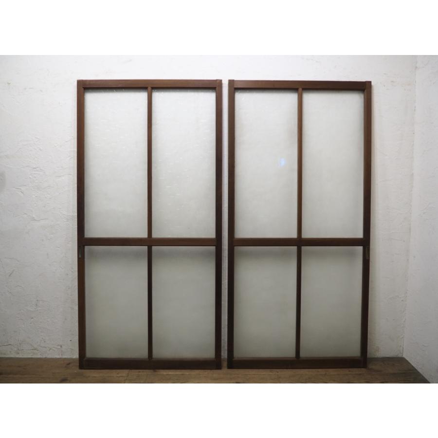 タX0696◇(1)【H176cm×W87cm】×2枚◇昭和レトロなデザインガラス